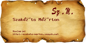 Szakáts Márton névjegykártya