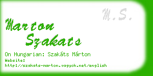 marton szakats business card