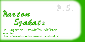 marton szakats business card